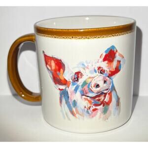 Painted pig mug